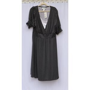 kupcake plus size 2x black white polka dot dress